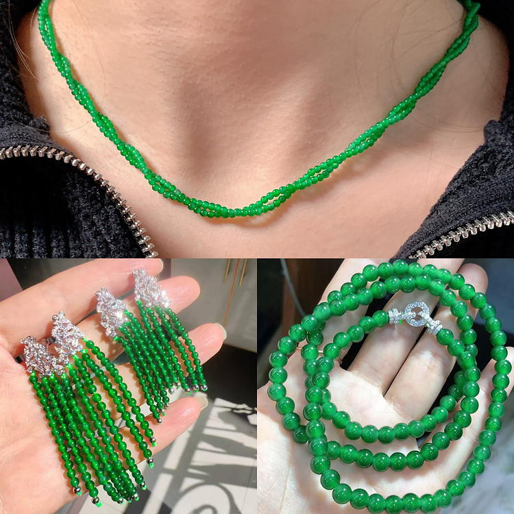 天然翡翠DIY单珠散珠DIY手工