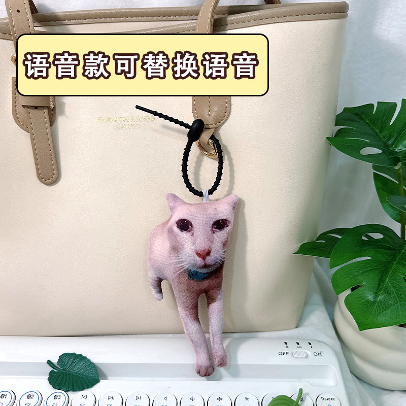 丑橘不丑表情包发声玩偶语音挂件钥匙扣来图定制搞笑猫咪周边包挂
