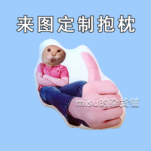 耄耋猫恶搞公仔雨姐大大汗脚换表情人形玩偶来图定制抽象搞笑抱枕