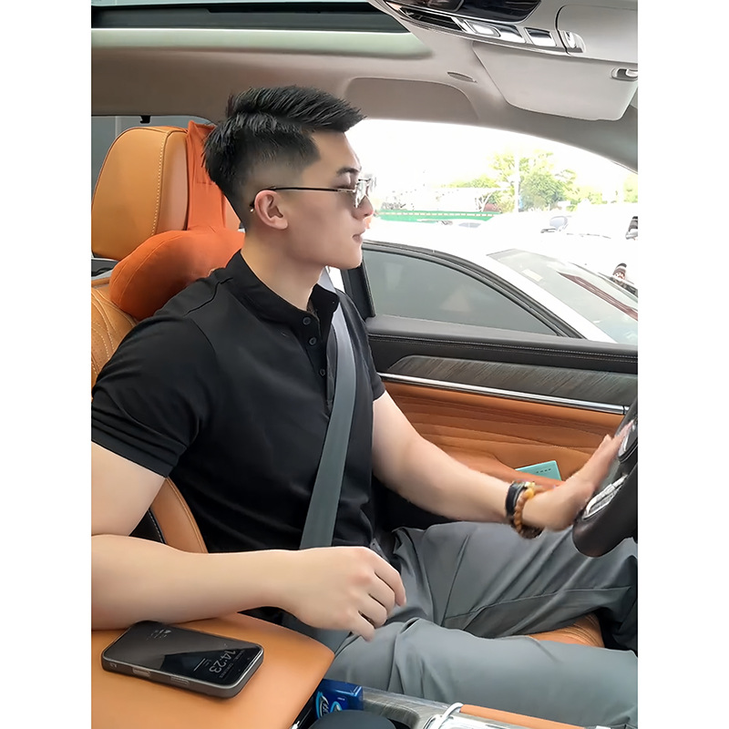 黑色亨利领短袖男款高级