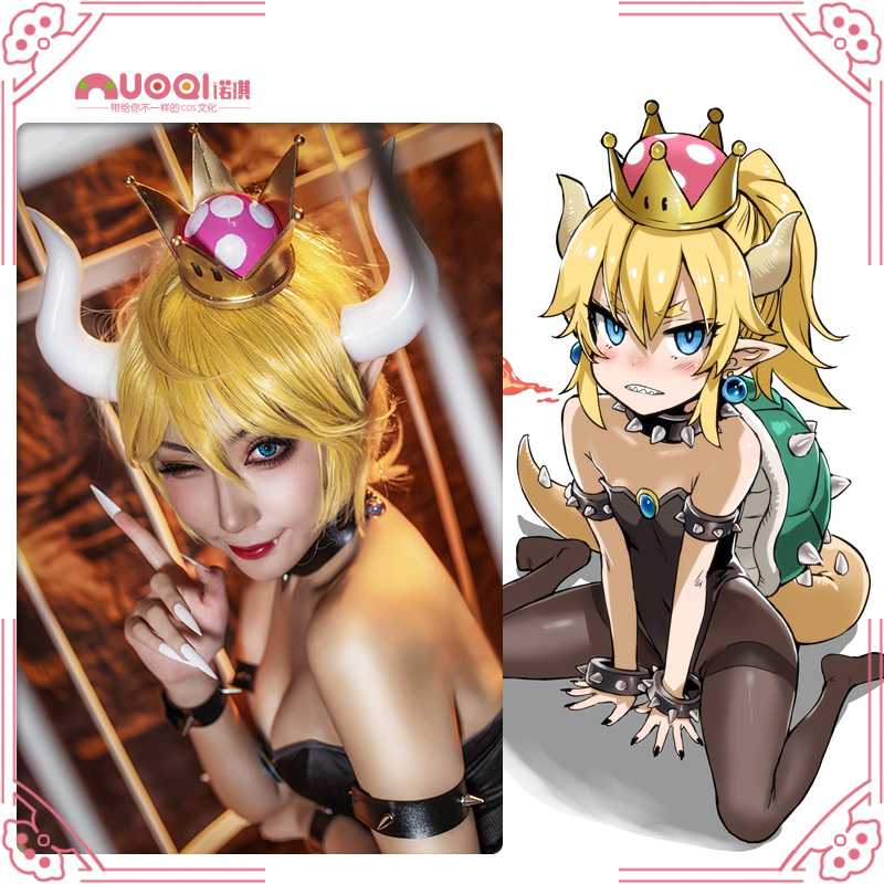 诺琪 超级马里奥 库巴姬娘化拟人 库巴公主金黄色cosplay假发
