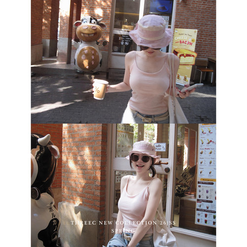 三喜threec【纯欲版】基础百搭款带胸垫背心女内搭吊带无袖上衣