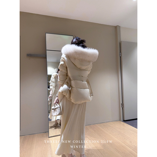 三喜threec 百褶半身裙女 超显瘦冬日飘逸肌理感加厚针织裙中长款