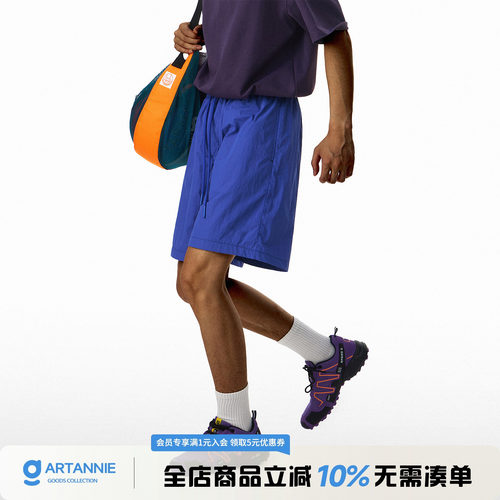 ARTANNIE 夏季薄款运动短裤男美式直筒宽松沙滩裤休闲松弛感裤子