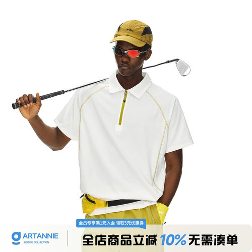 ARTANNIE 户外撞色哈苏线Polo衫短袖男款2026夏季美式休闲运动t恤