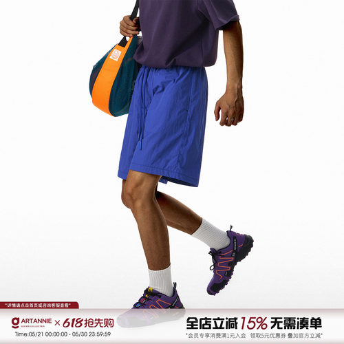 ARTANNIE 夏季薄款运动短裤男美式直筒宽松沙滩裤休闲松弛感裤子