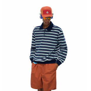 T恤2026新款 ARTANNIE 重磅长袖 美式 上衣 条纹polo领男生卫衣春秋季