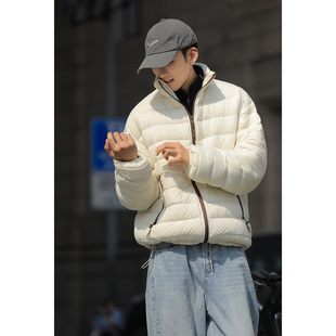 ARTANNIE 90白鸭绒立领排骨羽绒服男款冬季轻薄内胆保暖防寒外套