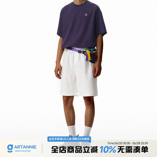 ARTANNIE 夏季新款运动短裤男美式直筒宽松沙滩裤松弛感男生裤子