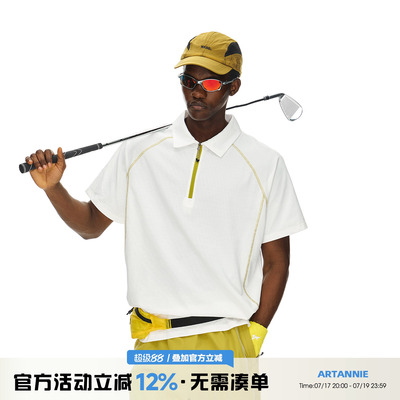 ARTANNIE 户外撞色哈苏线Polo衫短袖男款2026夏季美式休闲运动t恤