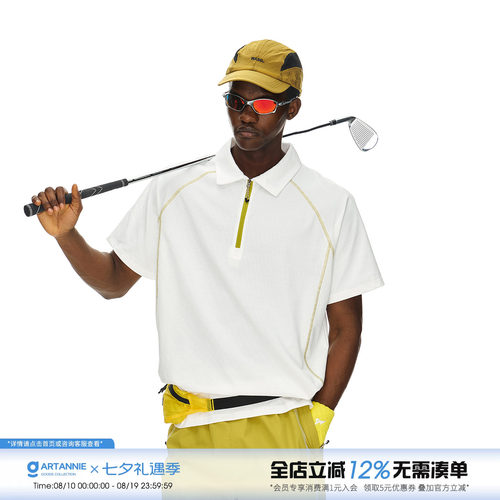 ARTANNIE 户外撞色哈苏线Polo衫短袖男款2026夏季美式休闲运动t恤