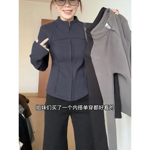 修身摇粒绒内搭外套女颗粒绒抓绒内胆冲锋衣开衫加绒打底衫羊羔绒