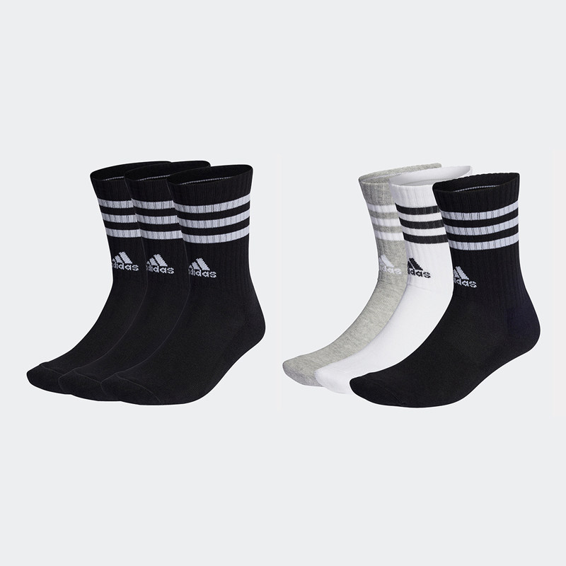 Adidas阿迪达斯运动休闲袜男袜女袜透气三双装袜子IC1321 IC1323