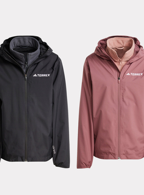 阿迪达斯W MT ESS 3IN1 J女子户外防风保暖夹克外套JY4792 JY4793