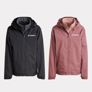 阿迪达斯W MT ESS 3IN1 J女子户外防风保暖夹克外套JY4792 JY4793