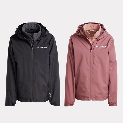 阿迪达斯W MT ESS 3IN1 J女子户外防风保暖夹克外套JY4792 JY4793