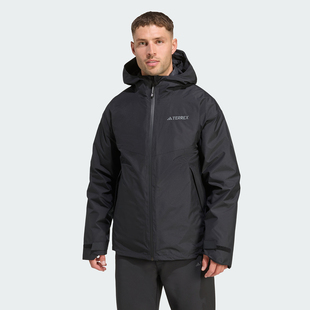 阿迪达斯MT 3IN1 DOWN户外防风保暖三合一连帽外套 JV6242