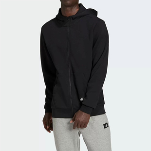Adidas阿迪达斯M FI DBLKNT FULL ZIP运动休闲连帽夹克外套HA1416