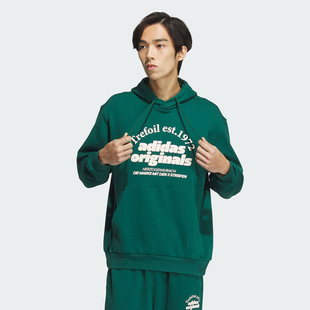 Adidas阿迪达斯GRAPHIC HOODIE印花运动宽松连帽卫衣套头衫JE3486