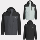 阿迪达斯拒水防泼防风三合一加绒内胆休闲连帽外套JW1650 JM9142