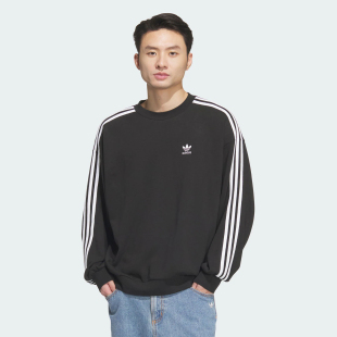 阿迪达斯ADICOLOR OVERSIZE CREW复古运动宽松卫衣套头衫 JN9786