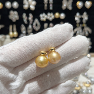 11.4mm浓金金珠平衡木耳钉S925银 11.2