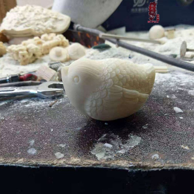 思南麻雀小鸟象牙纯手工雕刻手把