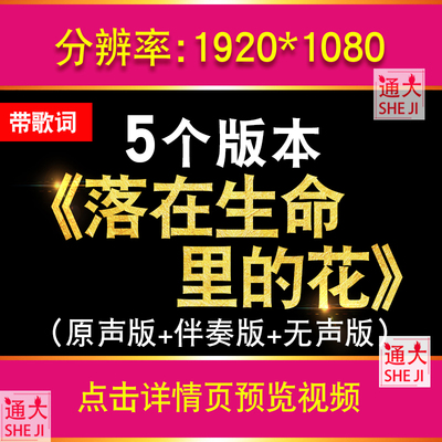 落在生命里的光 尹昔眠伴奏歌词版唯美歌曲LED大屏幕背景视频素材
