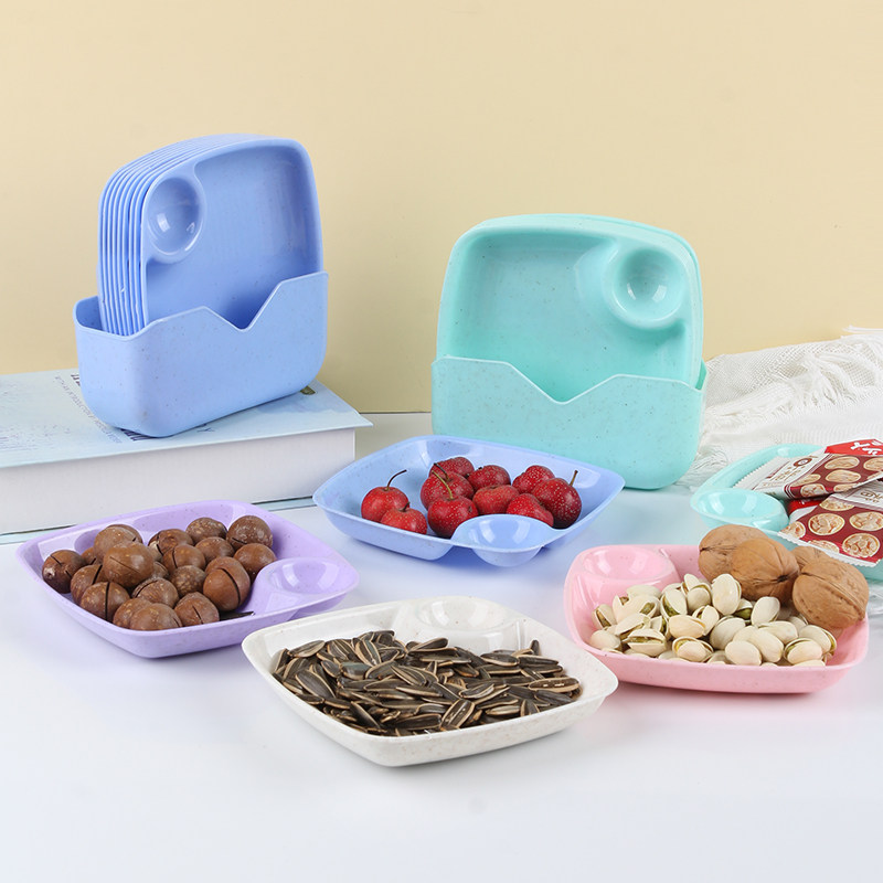 日式骨碟家用吐骨头盘碟餐桌垃圾盘碟北欧轻奢骨头碟水果碟收纳盒