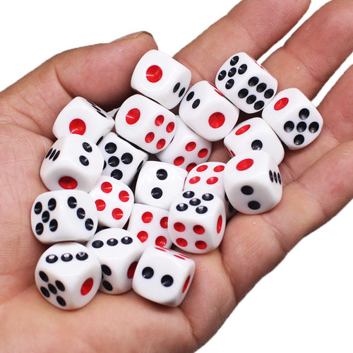 亚克力色子来生财黑红点筛子点数