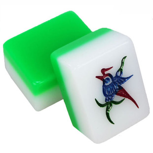 来生财麻将送桌布羊脂绿40MM麻将大号家用手搓亚克力麻将牌送桌布