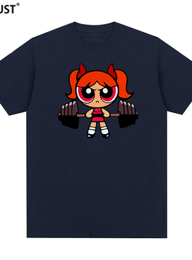 飞天小女警短袖T恤The Powerpuff Girls卡通动漫Blossom情侣男女