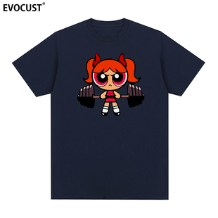飞天小女警短袖T恤The Powerpuff Girls卡通动漫Blossom情侣男女