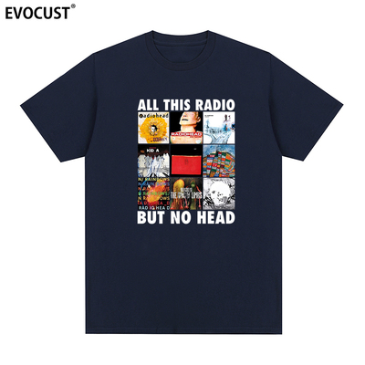 Radiohead电台司令摇滚All this radio but no head短袖T恤男女