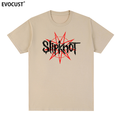 Slipknot短袖T恤活结乐队摇滚重金属面具复古字母印花街头男女Tee