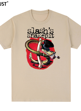 摇滚乐队Slash's Snakepit复古Guns N' Roses枪花玫瑰短袖T恤男女