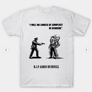 短袖T恤 巴勒斯坦反战英雄服装 亚伦·布什内尔 Aaron Bushnell