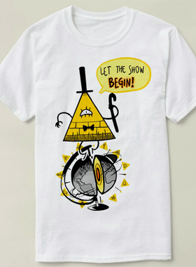 Gravity Falls 怪诞小镇Bill Cipher 衣服成人 Tee T-Shirt T恤 y