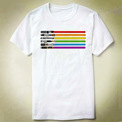 衣服上衣儿童TeeT-ShirtT恤lightsaberrainbowstarwarws6