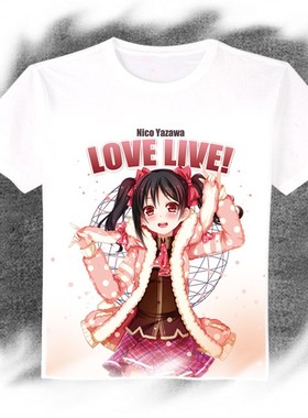 Love Live!矢泽妮可nico 动漫周边t恤二次元白色短袖长袖男女