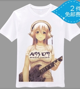 超级索尼子T恤SuperSonico游戏周边大幅面牛奶丝T-shirt