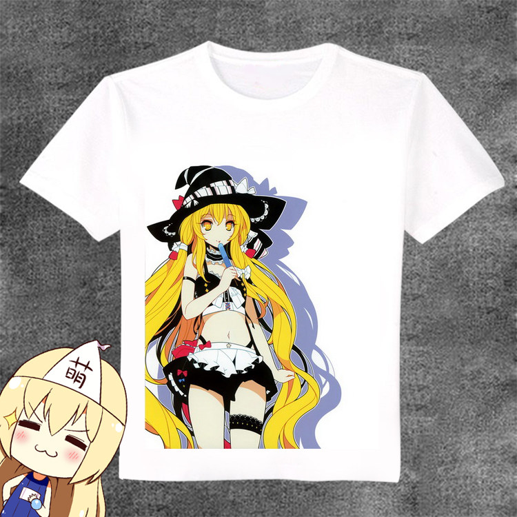 新款 东方project 魔理沙 动漫t恤痛t 长短袖白色休闲服 可上衣