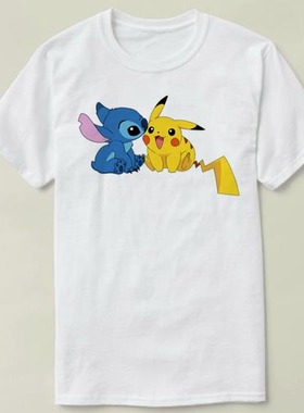 Pikachu   Stitch 个性 来图 定制 DIY Tee T-Shirt T恤 衣服