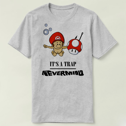 It's A Trap mario Nirvana 涅磐乐队 nevermind 短袖T-Shirt T恤