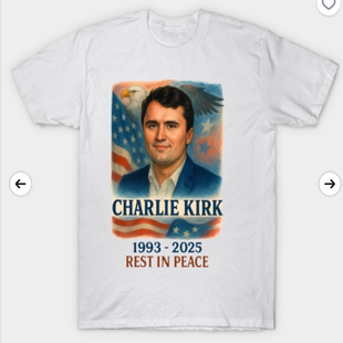 charlie-kirk T-Shirt 纪念 查理·柯克 欧美圆领短袖T恤