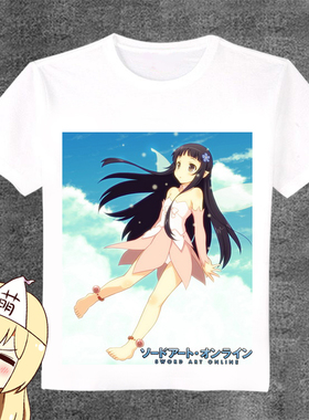 衣服 刀剑神域 结衣 动漫T恤 二次元周边长短袖白T 休闲白色圆领