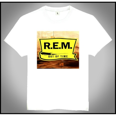 R.E.MT-shirt快转眼球乐队T恤欧美潮流T恤白色短袖T恤男
