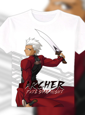 fatestay night 命运之夜 Archer 远坂凛 动漫T恤 长短袖白T痛T