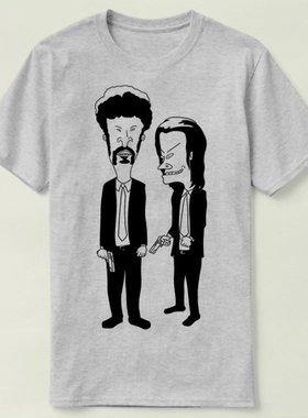Beavis  Butt Head瘪四与大头蛋Pulp Fiction低俗小说T-Shirt T恤