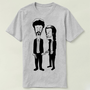 Beavis  Butt Head瘪四与大头蛋Pulp Fiction低俗小说T-Shirt T恤